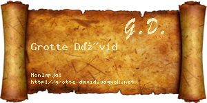 Grotte Dávid névjegykártya